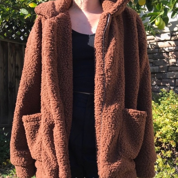 Jackets & Coats Chocolate Brown Cozy Teddy Bear Coat Warm Jacket